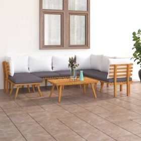 8 Piece Patio Lounge Set with Cushions Solid Acacia Wood (Color: Brown) 8 Piece Patio Lounge Set with Cushions Solid Acacia Wood (Color: Brown)